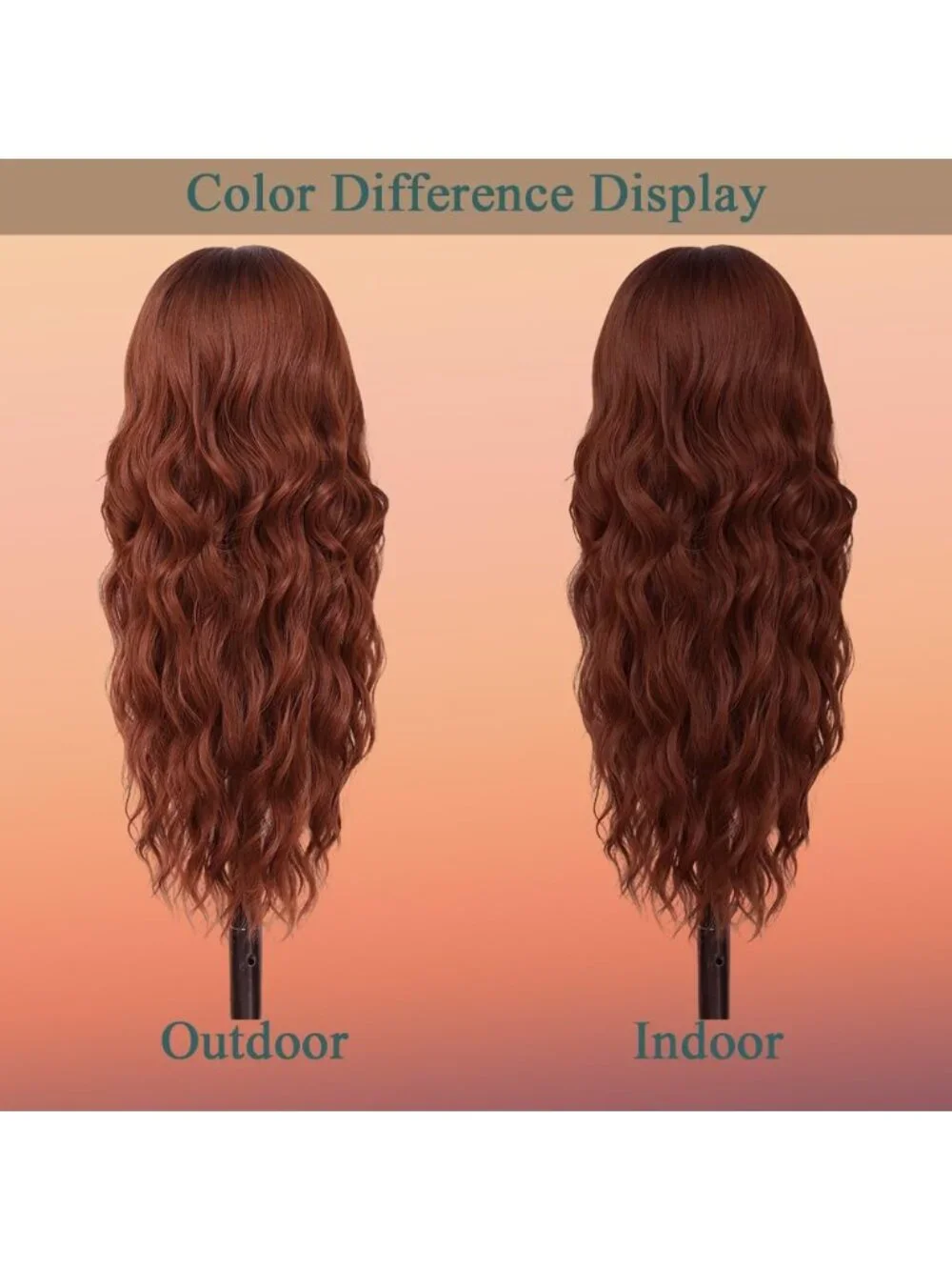 26 Inch Women's Ginger Soft Layered Wavy Curly Hair Wig with Natural Shine